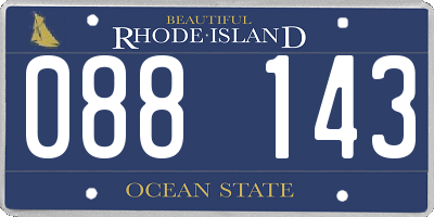 RI license plate 088143