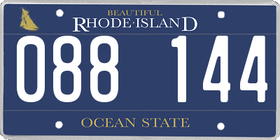 RI license plate 088144