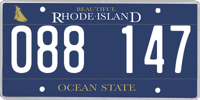 RI license plate 088147