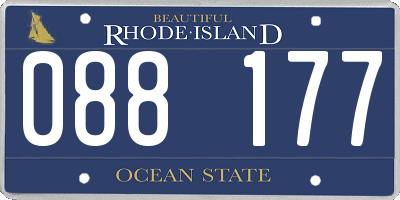RI license plate 088177