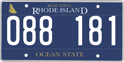 RI license plate 088181