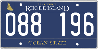 RI license plate 088196