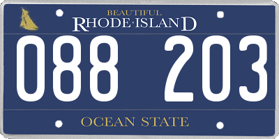 RI license plate 088203