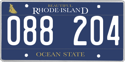 RI license plate 088204
