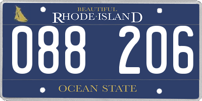 RI license plate 088206