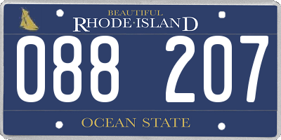 RI license plate 088207