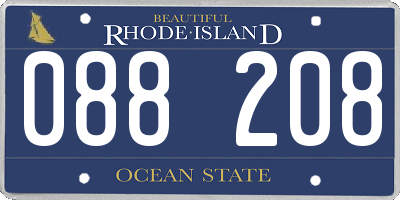 RI license plate 088208