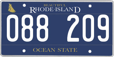 RI license plate 088209