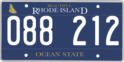 RI license plate 088212
