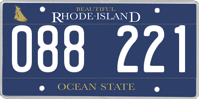 RI license plate 088221