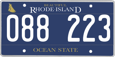 RI license plate 088223