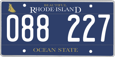 RI license plate 088227