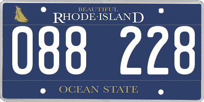 RI license plate 088228