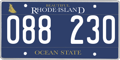 RI license plate 088230