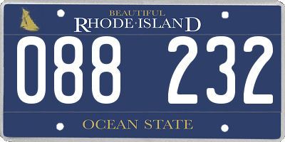 RI license plate 088232
