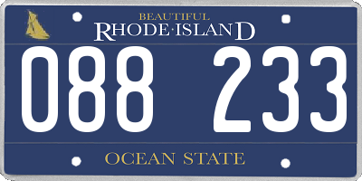 RI license plate 088233