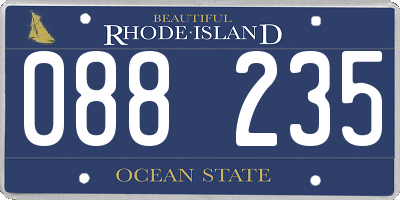 RI license plate 088235