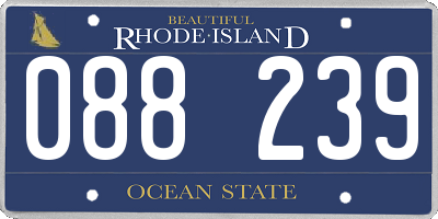 RI license plate 088239
