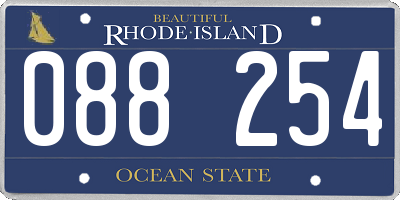 RI license plate 088254
