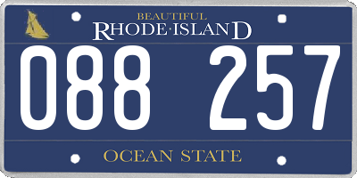 RI license plate 088257