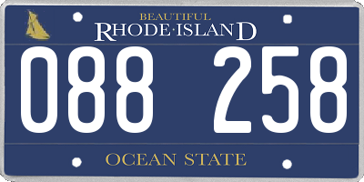 RI license plate 088258