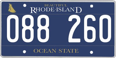 RI license plate 088260