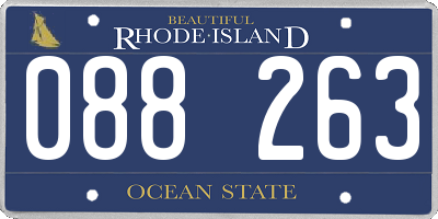 RI license plate 088263