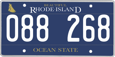 RI license plate 088268