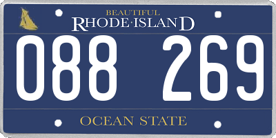 RI license plate 088269