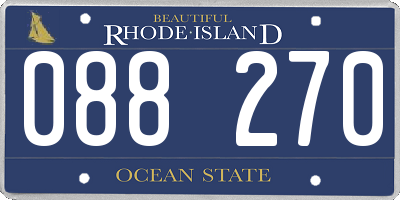 RI license plate 088270