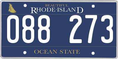 RI license plate 088273