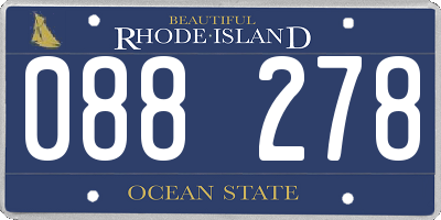 RI license plate 088278