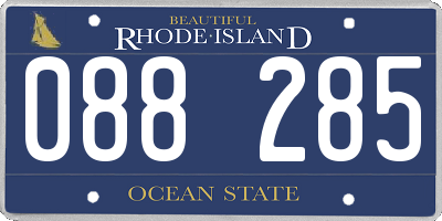 RI license plate 088285