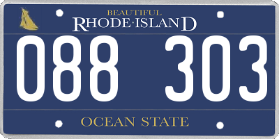 RI license plate 088303