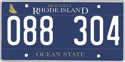RI license plate 088304