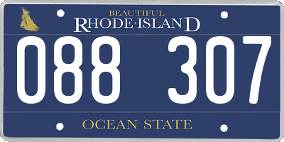 RI license plate 088307