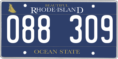 RI license plate 088309