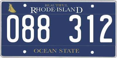RI license plate 088312