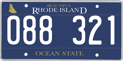 RI license plate 088321