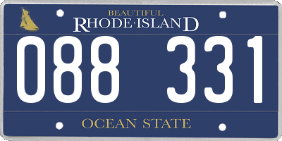 RI license plate 088331
