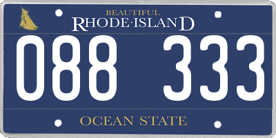 RI license plate 088333