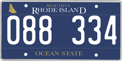 RI license plate 088334