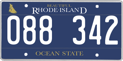 RI license plate 088342