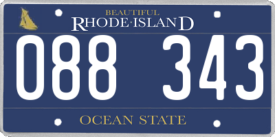 RI license plate 088343