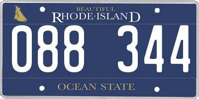 RI license plate 088344