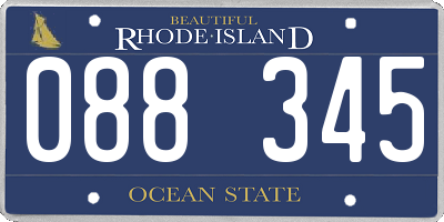 RI license plate 088345