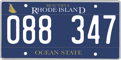 RI license plate 088347