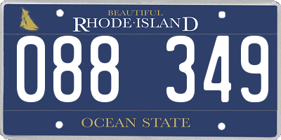 RI license plate 088349
