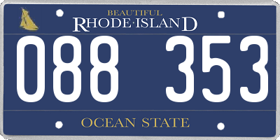 RI license plate 088353