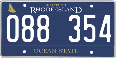 RI license plate 088354